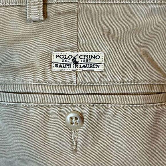 Vintage Polo Ralph Lauren Mens 36W 30L Khaki Pleated Classic Fit Chino Pants - Picture 5 of 8